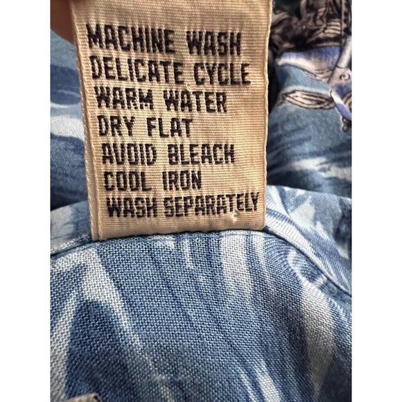 Island Collection Mens Vintage Motorcycle Hawaiian Button Up Shirt Large Pocket - Picture 8 of 8